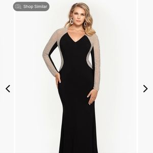 Long Sleeve Crystal Bead Dress